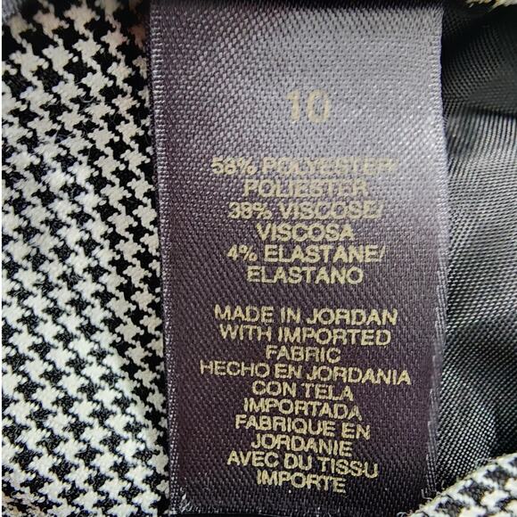 Liz Claiborne Pants Womens 10 Black White Houndstooth Tabitha High Rise Straight - Picture 8 of 15